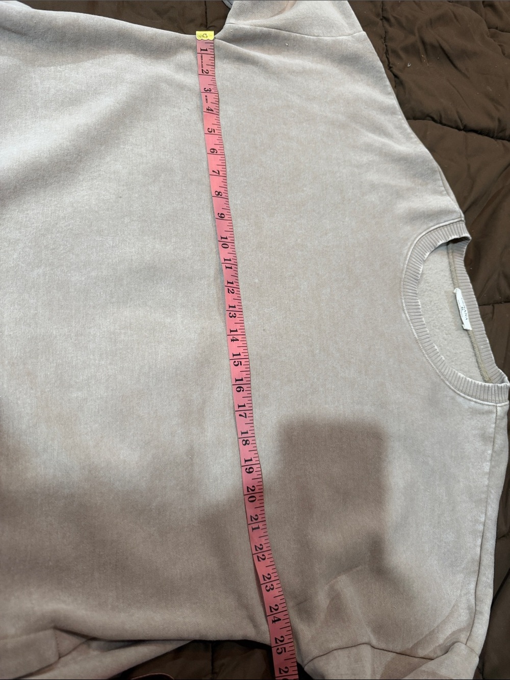Zenana Outfitters Oversized Crewneck Sweatshirt in Light Taupe - Picture 5 of 6